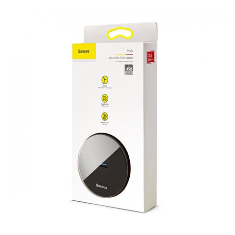 USB-хаб Baseus C30A-03, USB тип-A, USB 3.0 тип-A, micro-USB тип-B, черный, 4 порта, #CAHUB-F01 Превью 2
