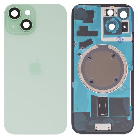 Panel trasero de carcasa puede usarse con iPhone 15, verde, con vidrio de cámara, HC Vista previa  1