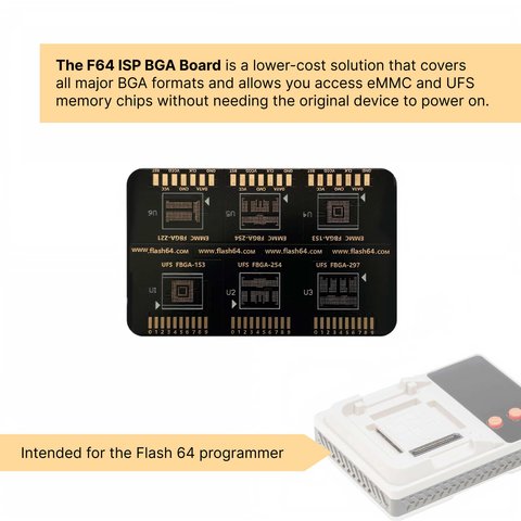 Flash 64 BGA ISP Board for eMMC / UFS Memory Chips Превью 3