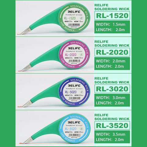 Стрічка для випаювання RELIFE RL-2020, (Ш) 2,0 мм, (Д) 2 м Прев'ю 6