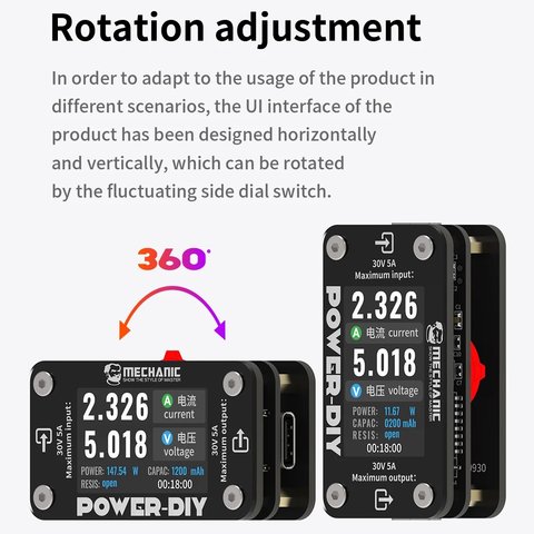 USB-тестер Mechanic Power-DIY, XH2.54, USB тип-C, Lightning Прев'ю 2