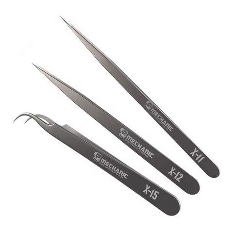 Пінцет монтажний Mechanic X-11, прямий, антистатичний, 140 мм Прев'ю 4