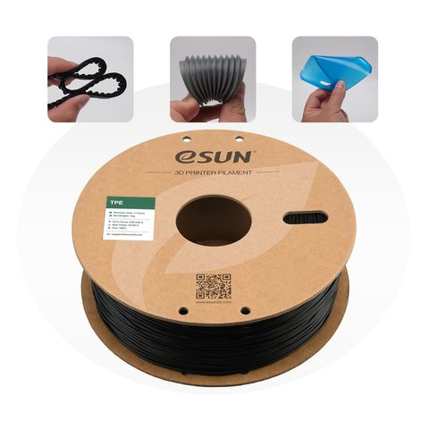 Філамент для 3D-принтера eSUN TPE-83A Black, 1 кг Прев'ю 2