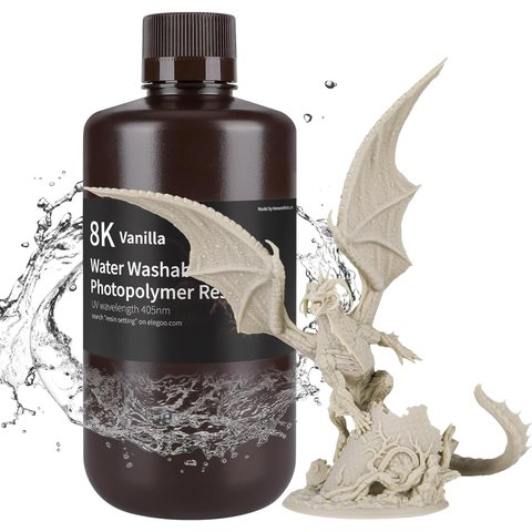 Фотополімерна смола для 3D-принтера ELEGOO 8K Vanilla (водозмивна), 1 кг Прев'ю 1