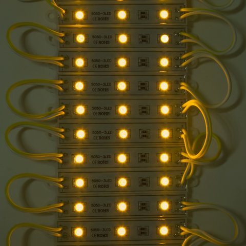 Juego de 20 módulos LED SMD 5050 (3 diodos LED por módulo, color amarillo, 1200 lm, 12 V, IP65) Vista previa  1